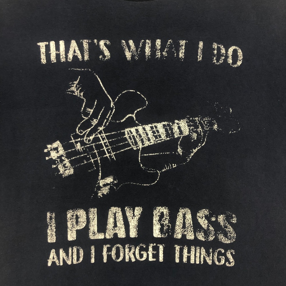 Bass Guitar Play Forget Things Navy Blue Delta Pro Weight Graphic T Shirt XL